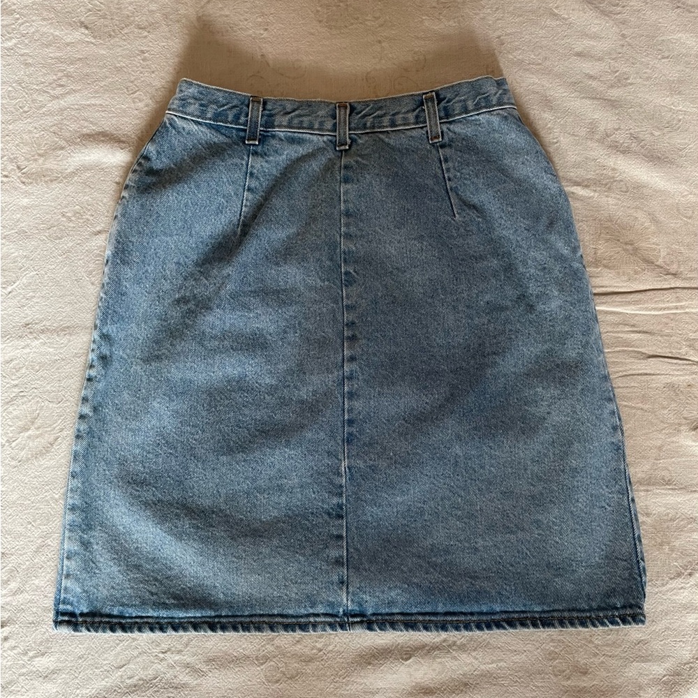 VINTAGE Vivaldi Denim Wrap Skirt - Picture 4 of 5